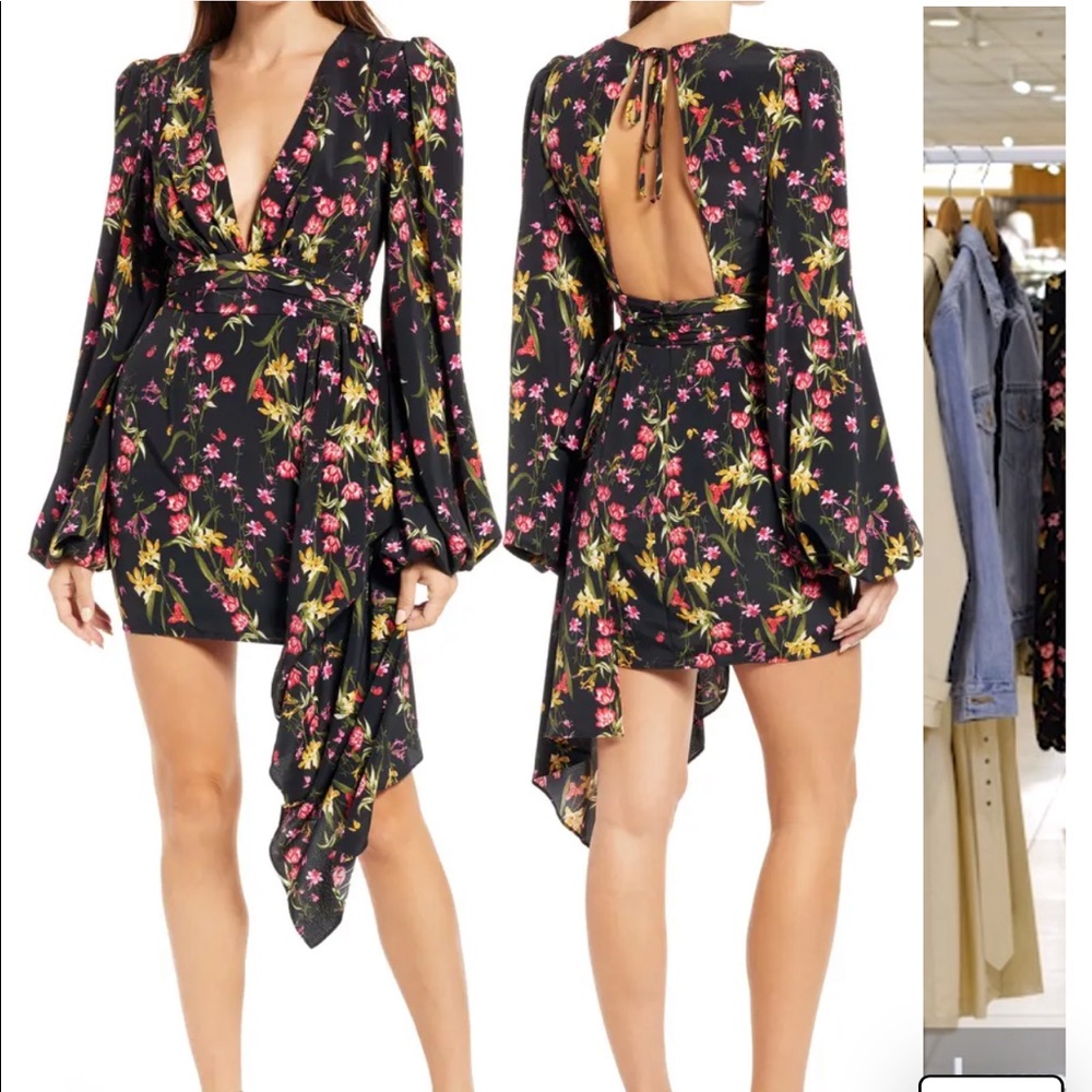 NWT Katie May Sleepless Nights Floral Long Sleeve Cocktail Dress